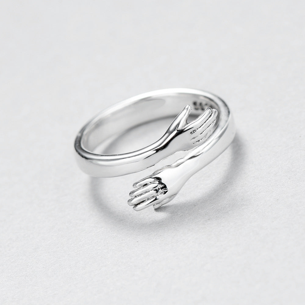 Sterling Silver Love Hug Ring