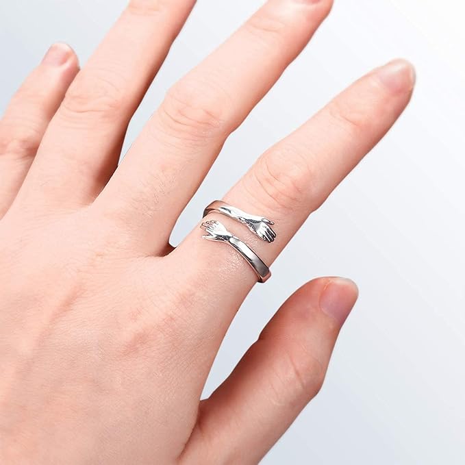 Sterling Silver Love Hug Ring